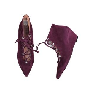 SIGERSON MORRISON
Burgundy Suede Leather Lace up booties Sz. 7.5